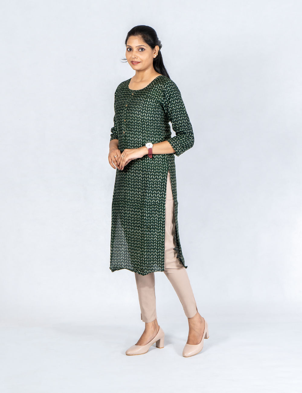 Women Biscuit Cotton Lycra Pant