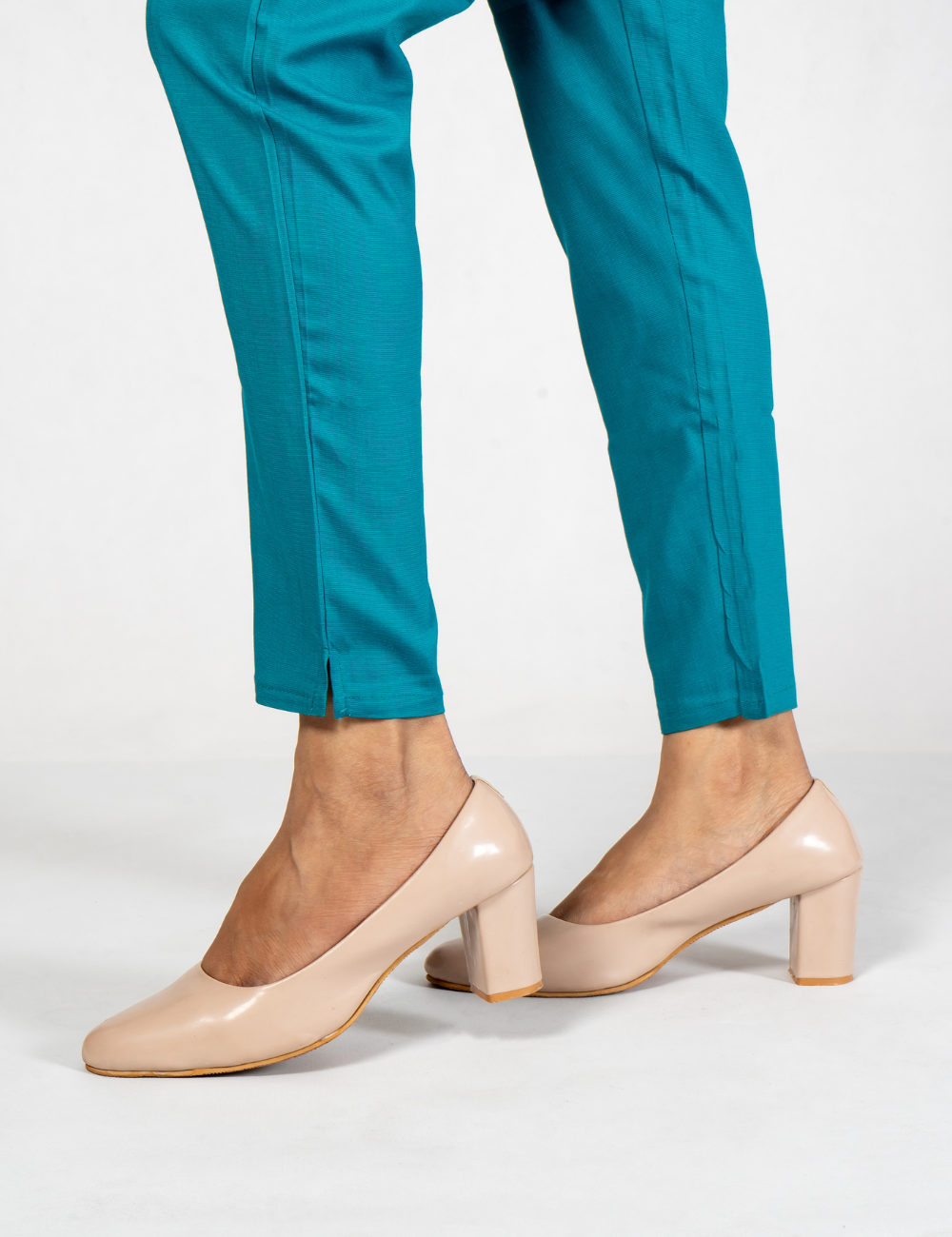 Women Ramar Green Cotton Lycra Pant