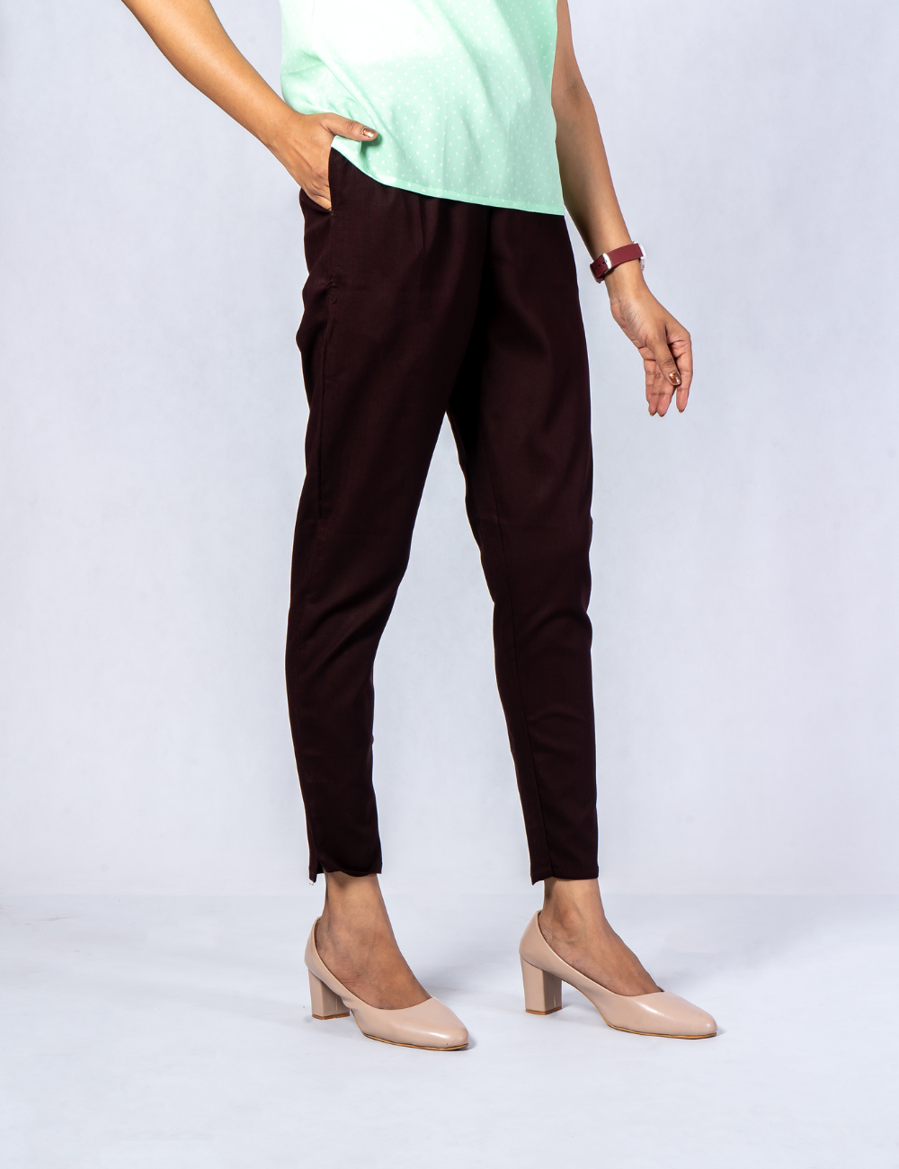 Women Ash Cotton Lycra Pant