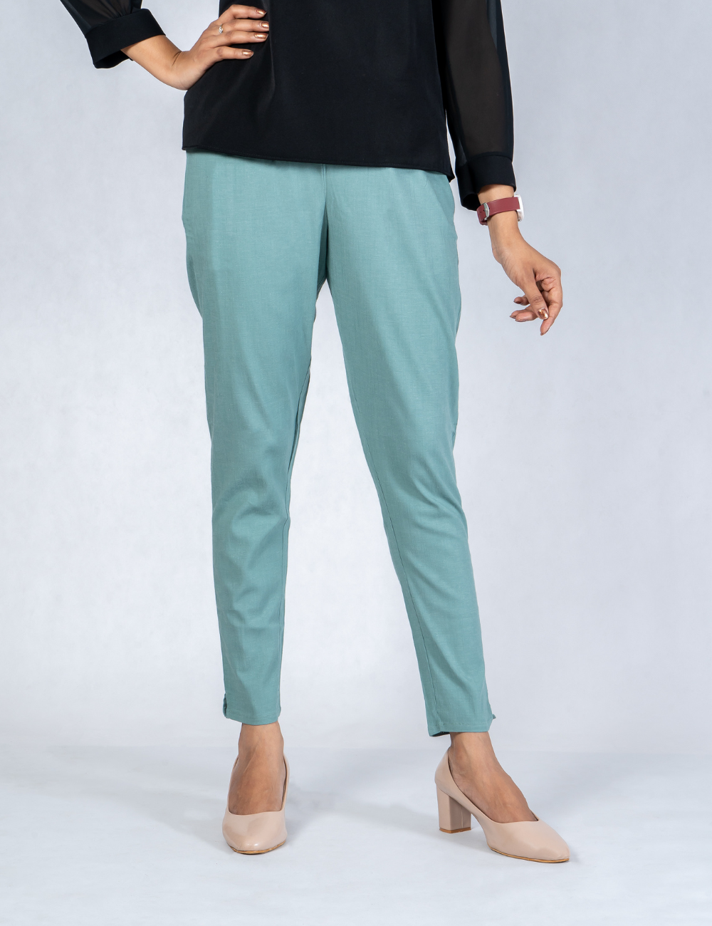 Women Ash Cotton Lycra Pant