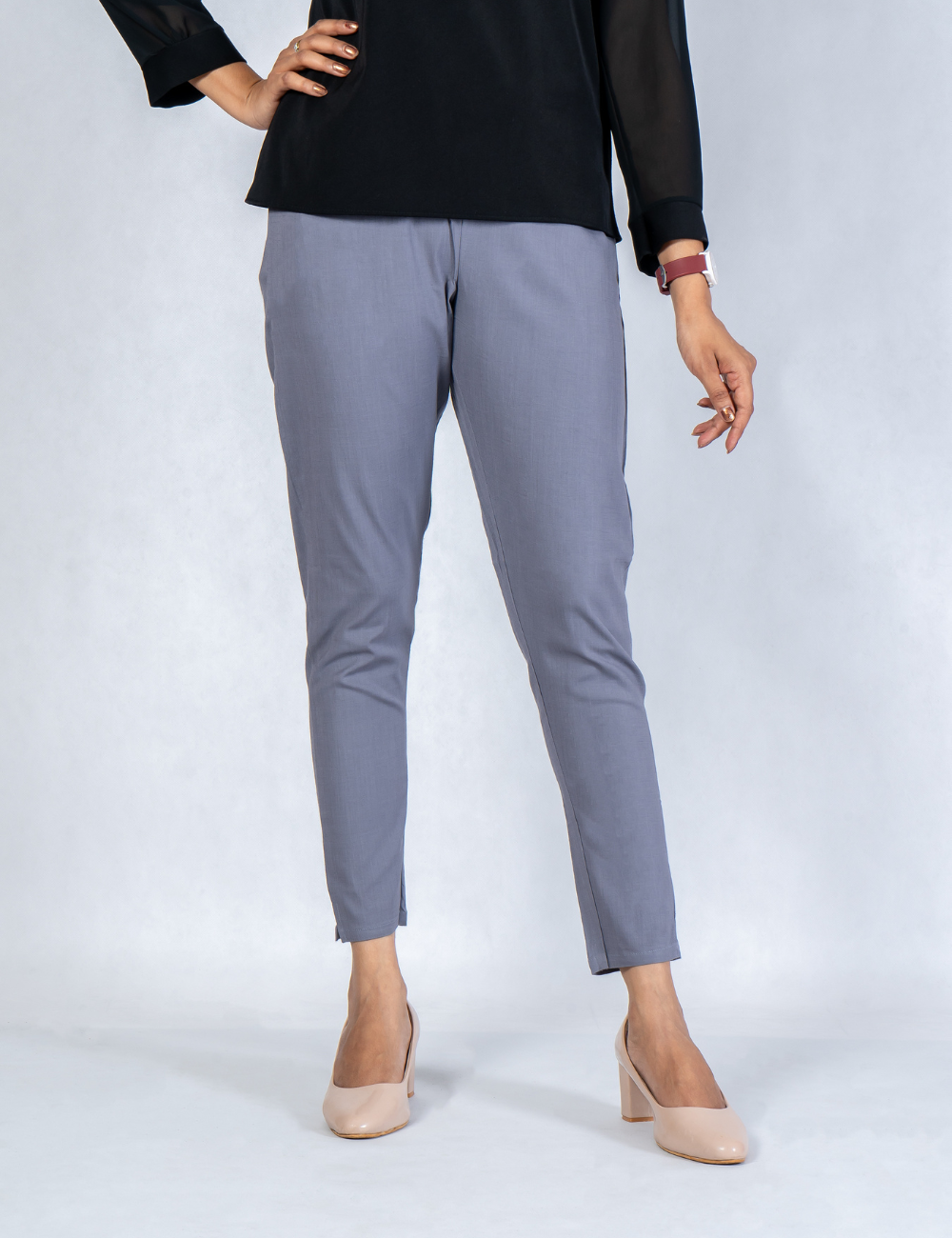 Women Ash Cotton Lycra Pant