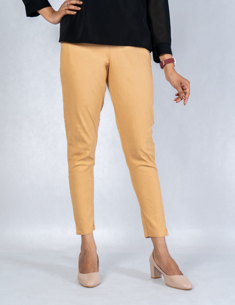 Women Ash Cotton Lycra Pant
