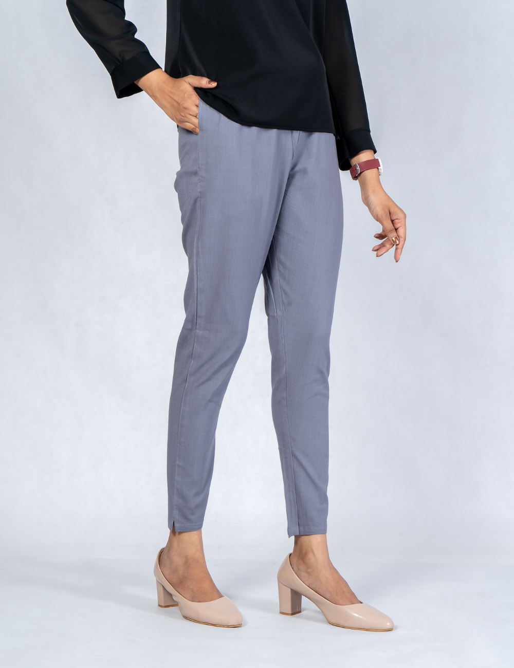 Women Ash Cotton Lycra Pant