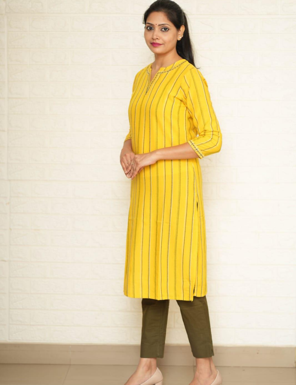 Women Olive Green Cotton Pant