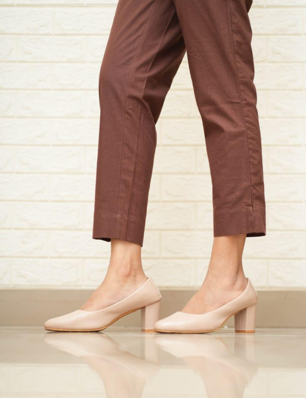 Women Brown Cotton Pant