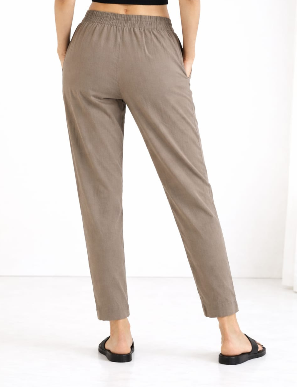 Women Grey Cotton Straight Pant