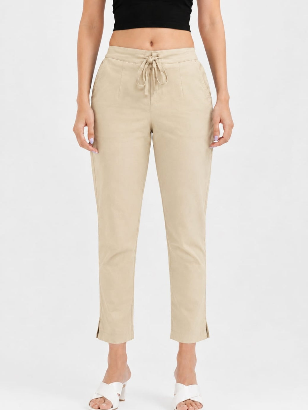 Beige Cotton Pant