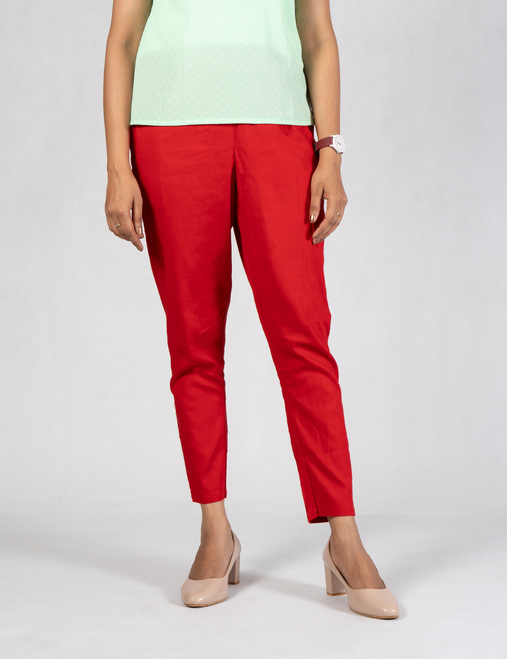 Women Ash Cotton Lycra Pant