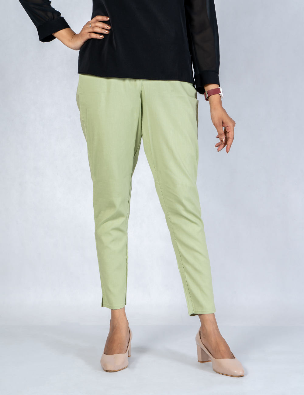 Women Ash Cotton Lycra Pant