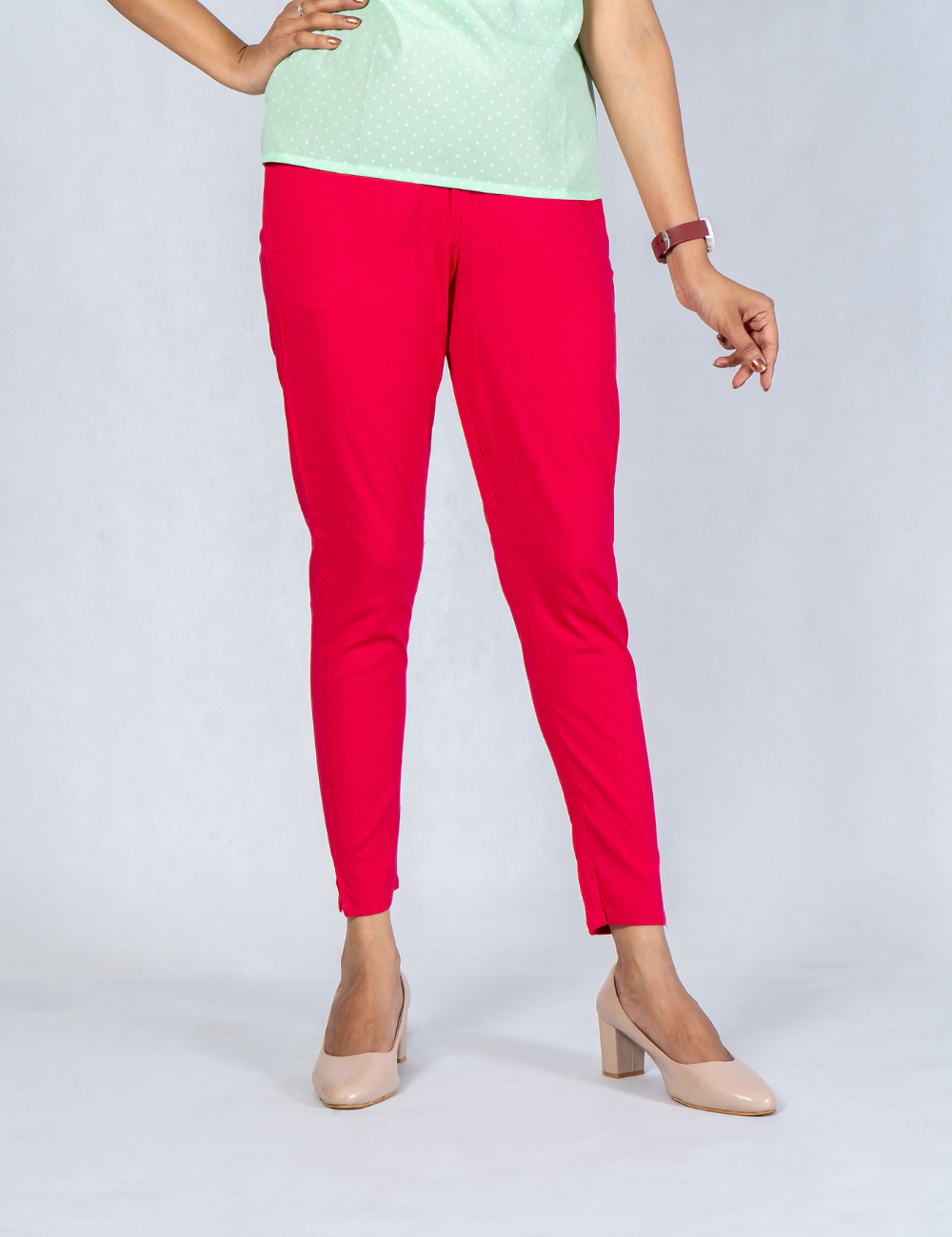 Women Ash Cotton Lycra Pant