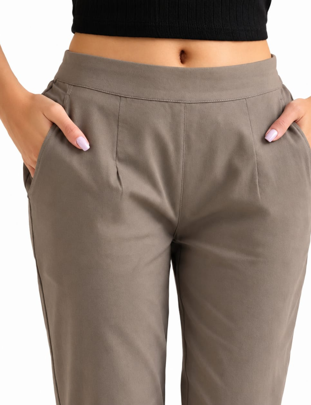 Women Grey Cotton Straight Pant