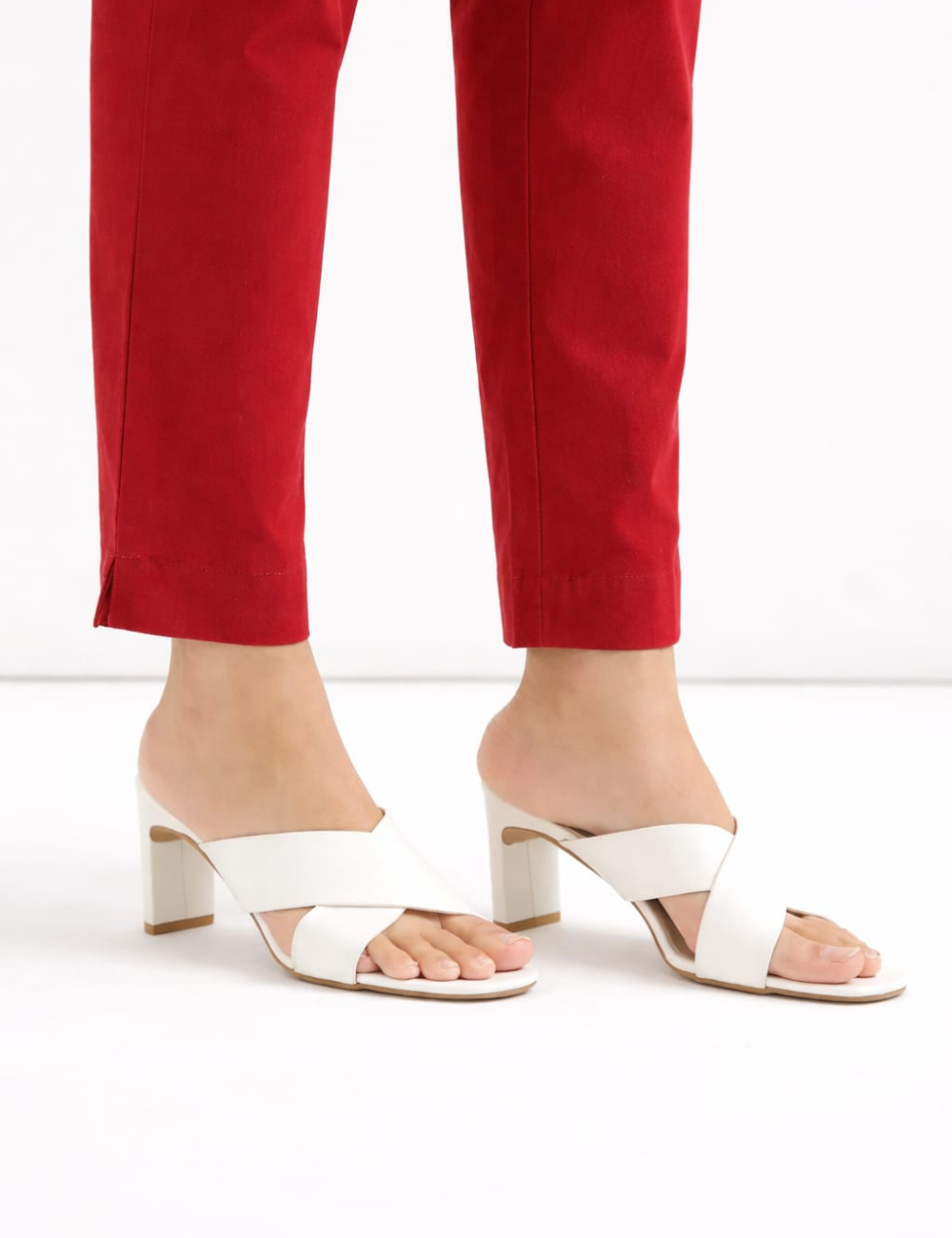 Women Maroon Cotton Straight Pant