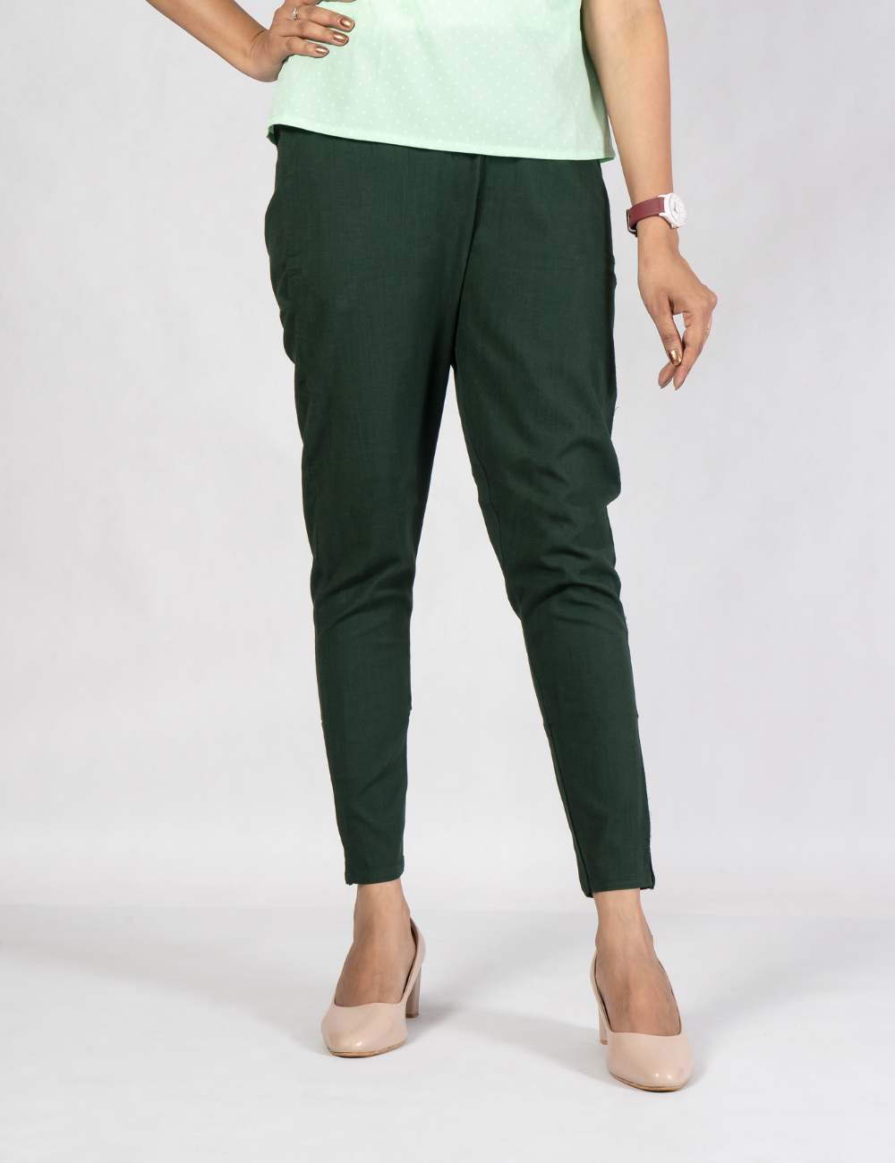 Women Ash Cotton Lycra Pant