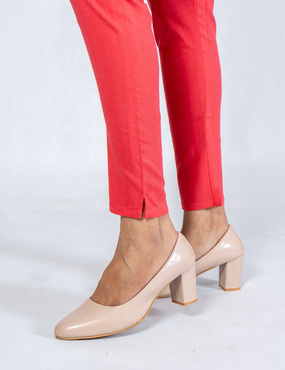 Women Dark Pink Cotton Lycra Pant