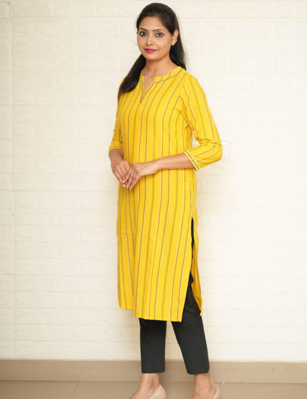 Women Black Cotton Pants