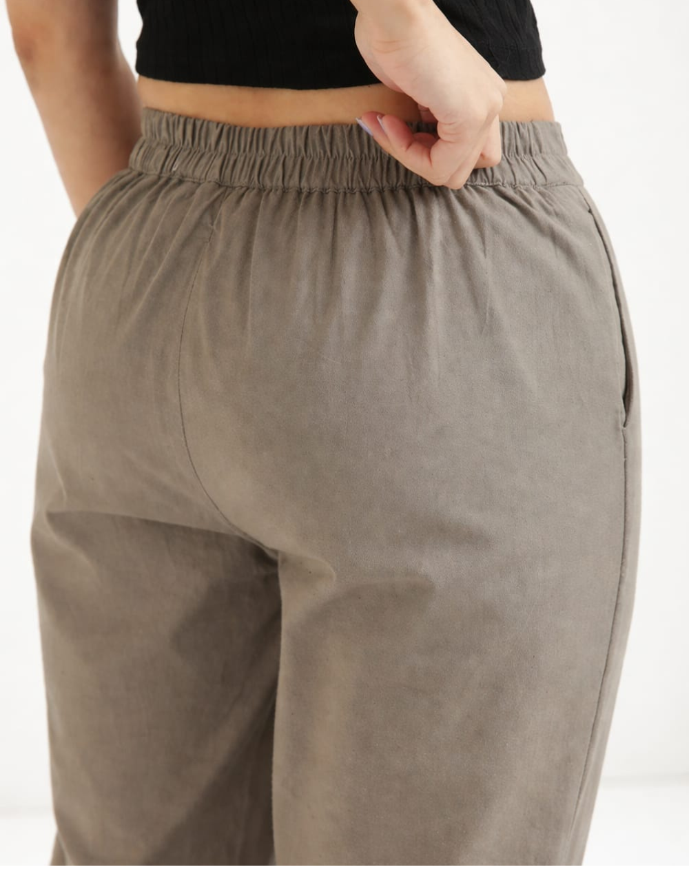 Women Grey Cotton Straight Pant