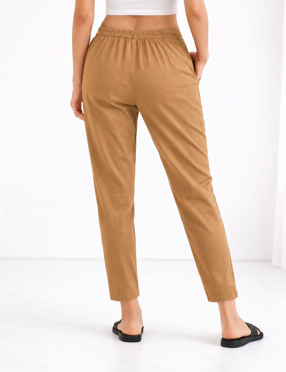 Women Brown Cotton Straight Pant