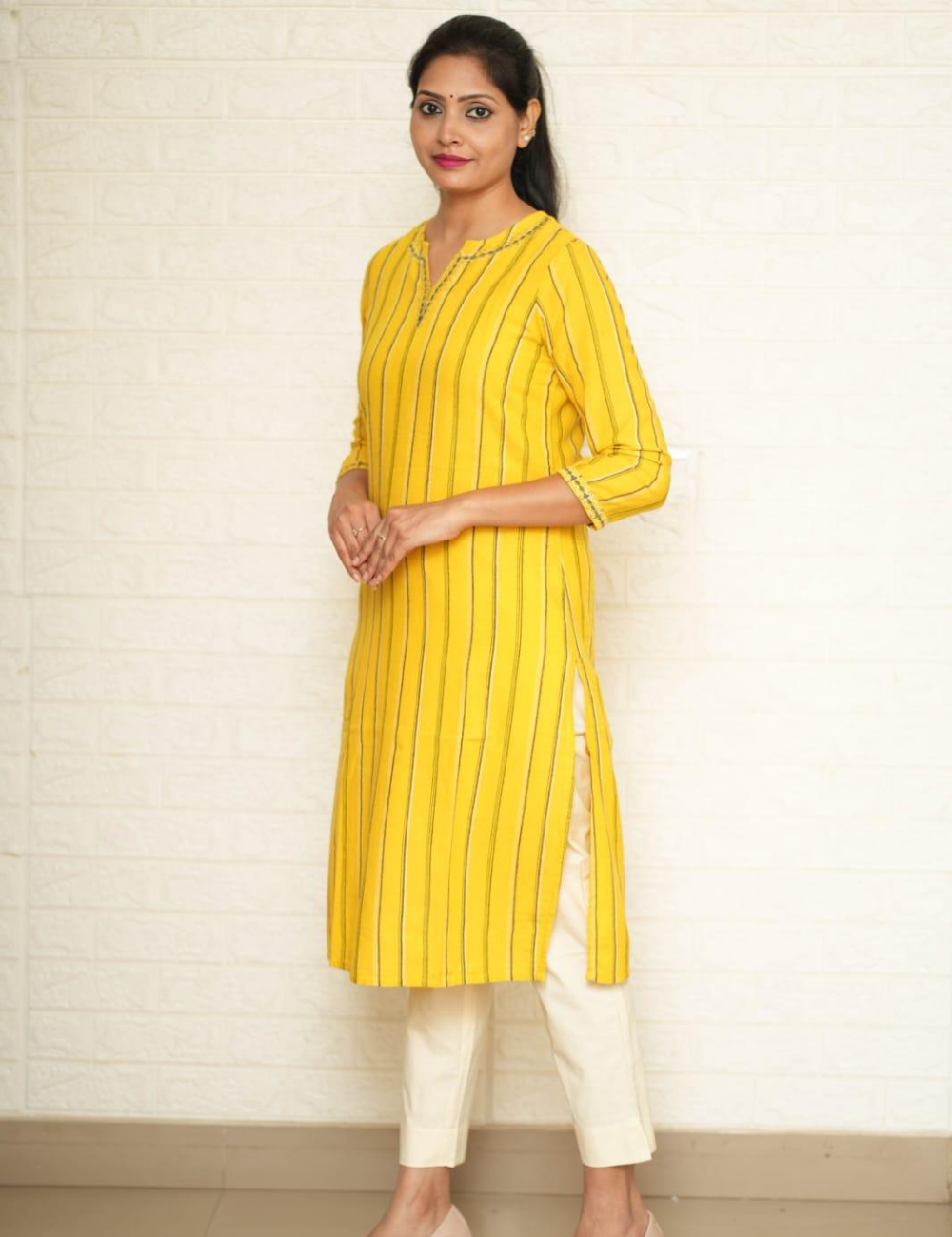 Women Cream Cotton Pant