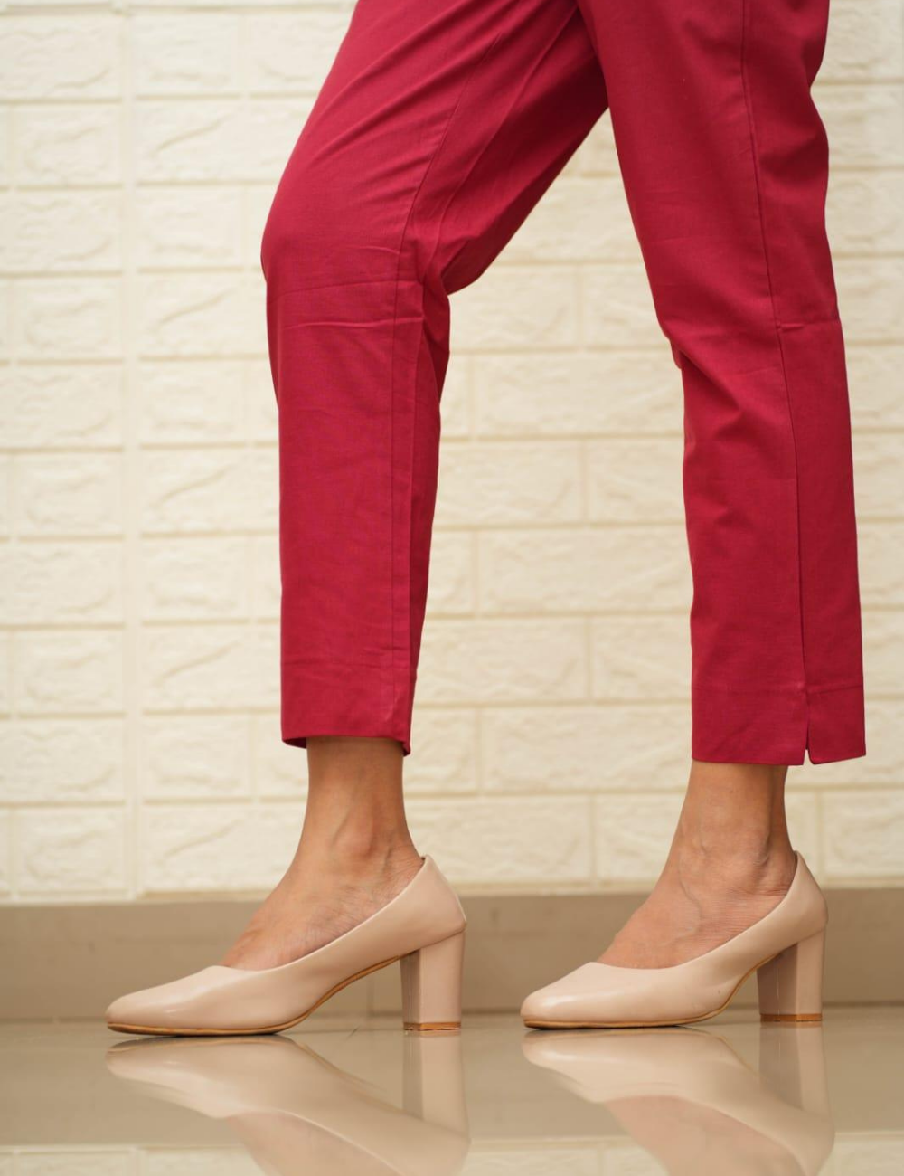 Women Red Cotton Pants