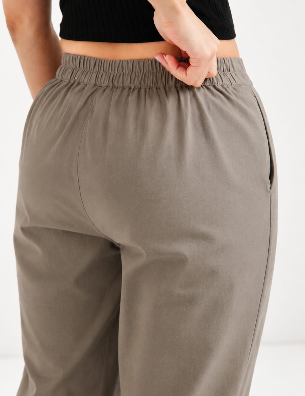 Women Grey Cotton Straight Pant