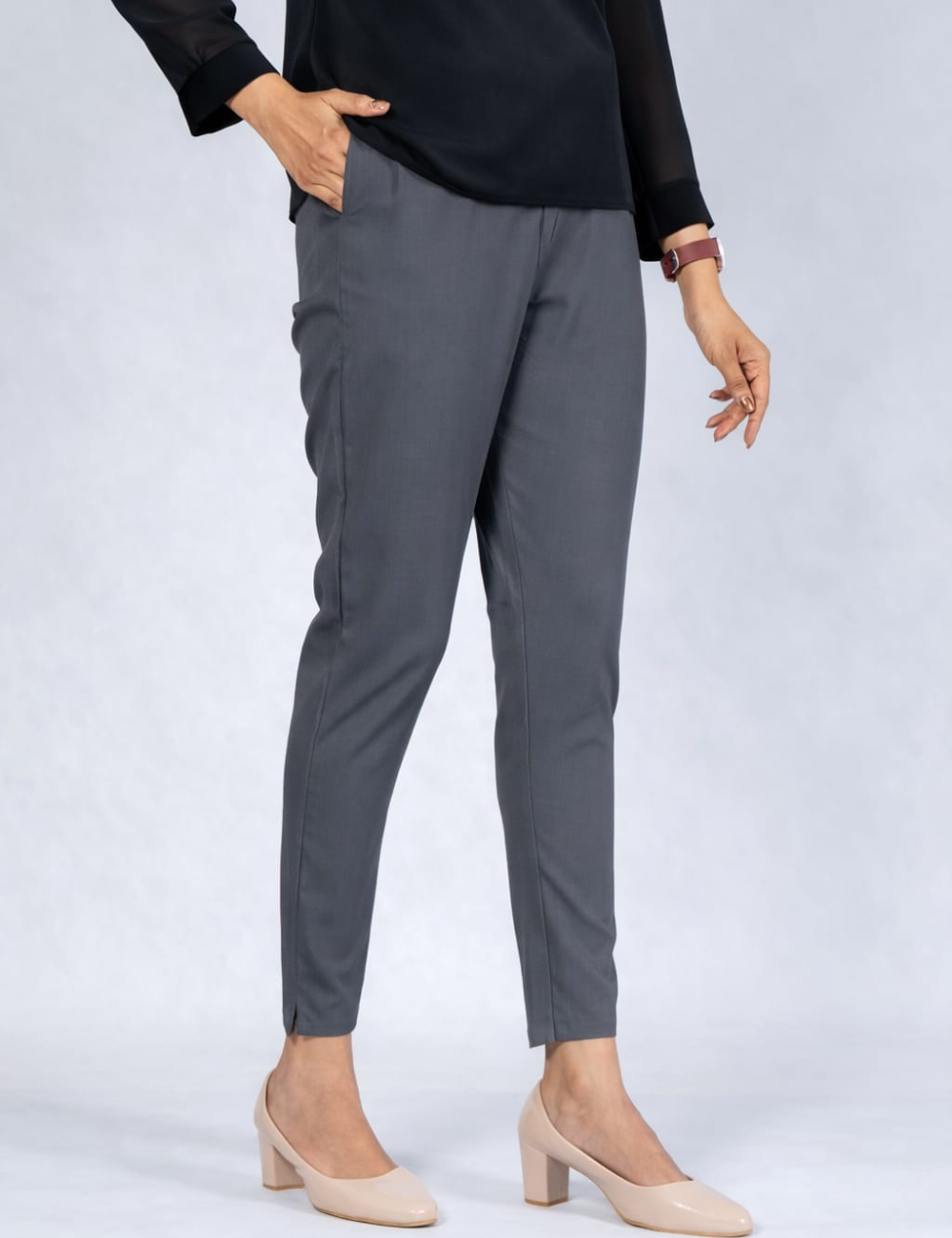 Women Ash Cotton Lycra Pant