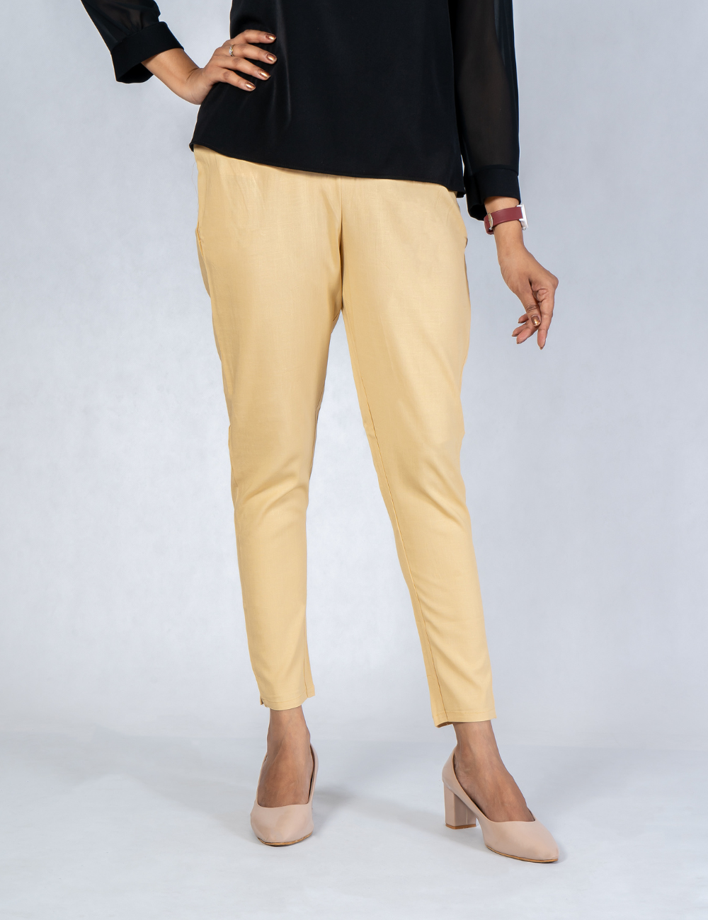 Women Ash Cotton Lycra Pant