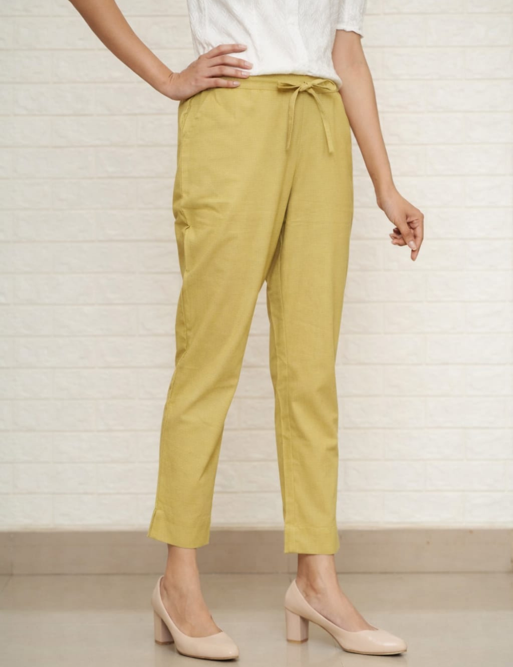 Women Wine Cotton Pants