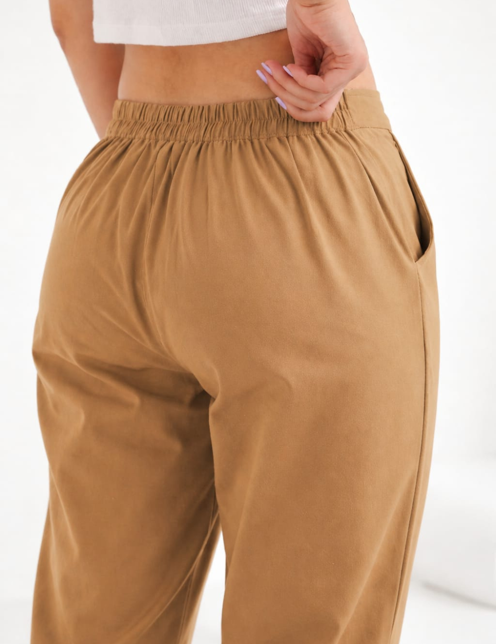 Women Brown Cotton Straight Pant