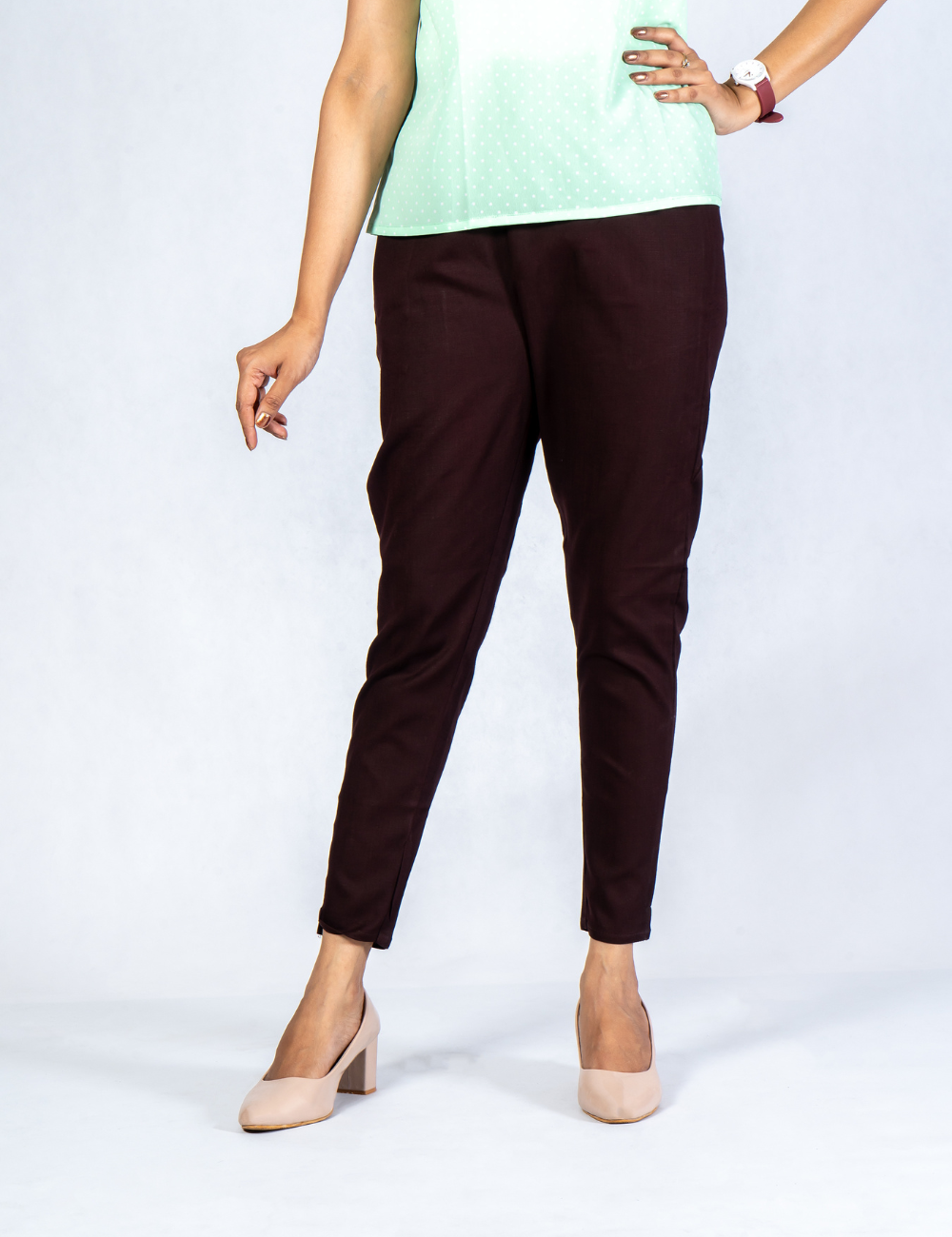 Women Ash Cotton Lycra Pant