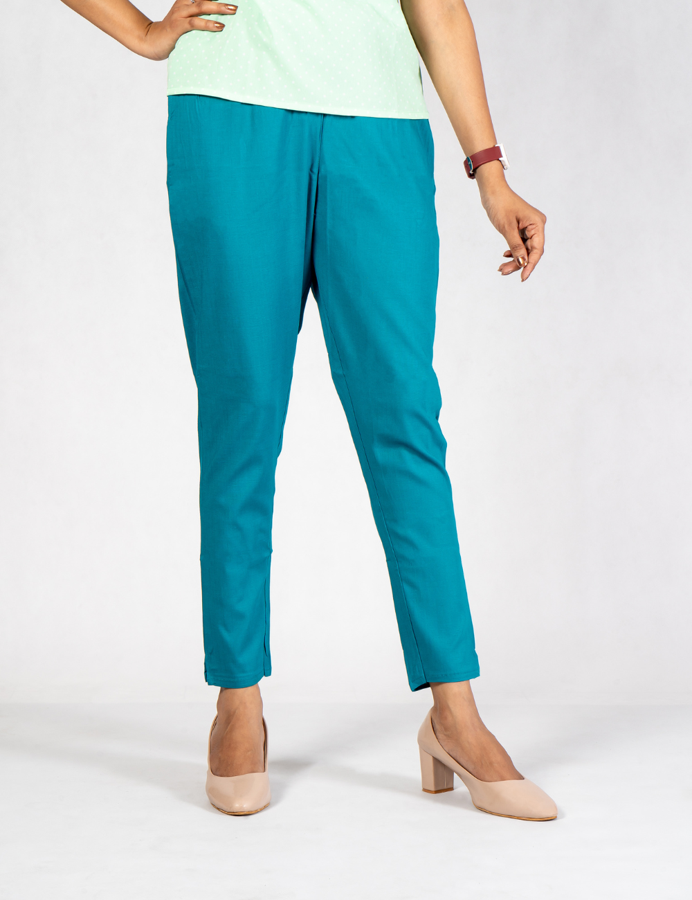 Women Ash Cotton Lycra Pant