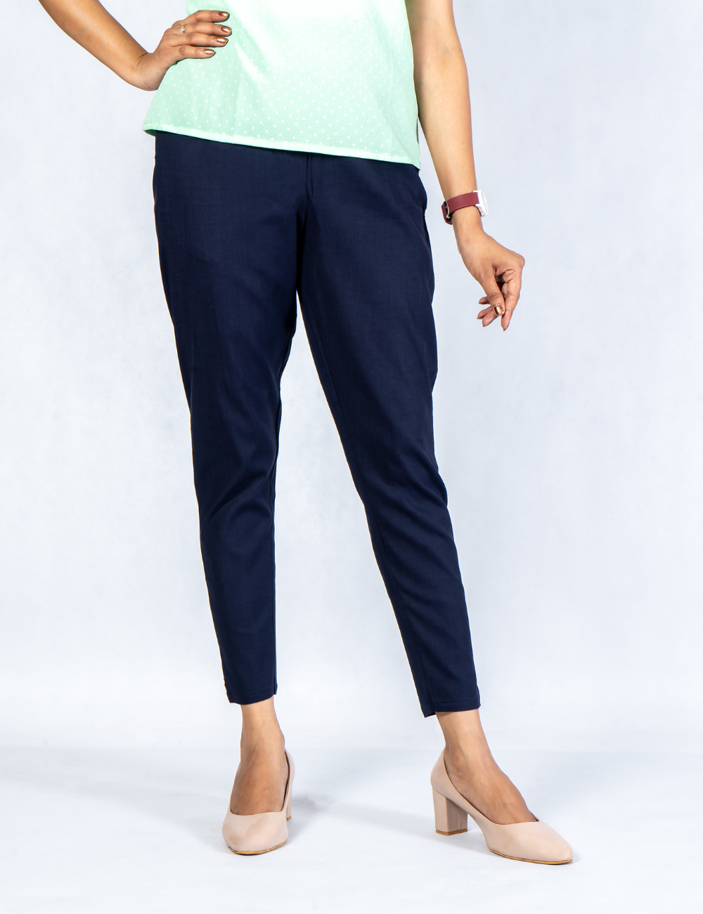 Women Ash Cotton Lycra Pant