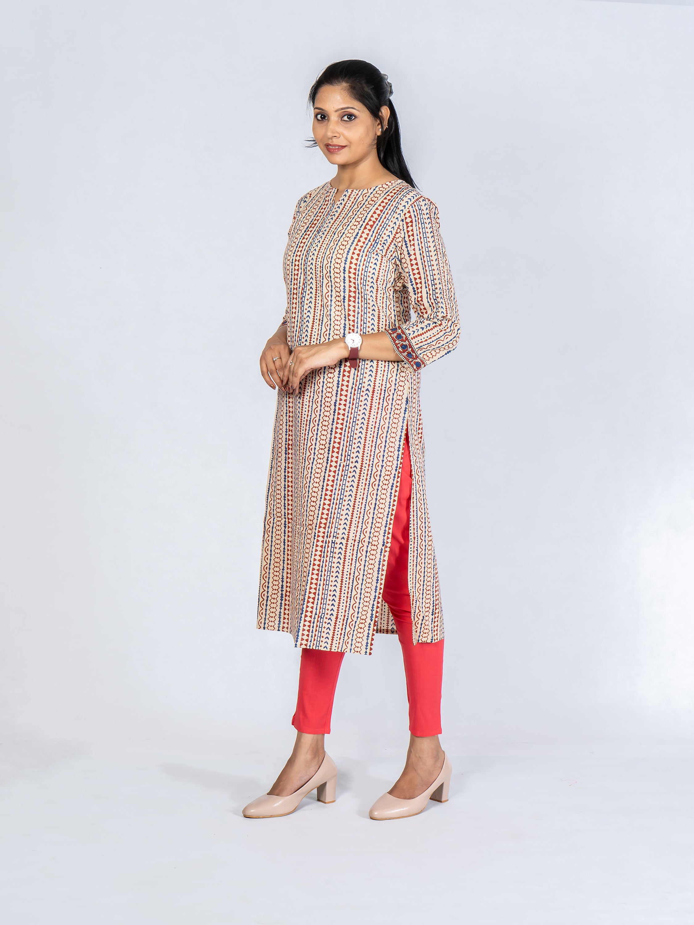 Women Dark Pink Cotton Lycra Pant