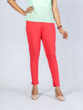 Women Dark Pink Cotton Lycra Pant