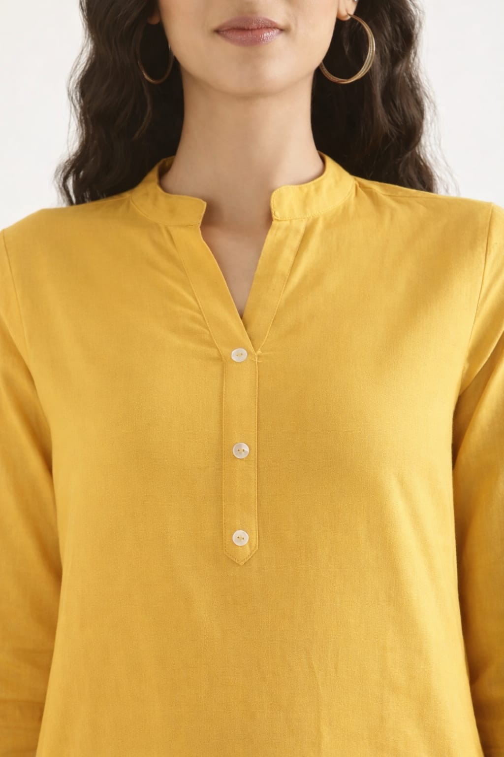 Women Yellow AIRY Linen Long Kurta