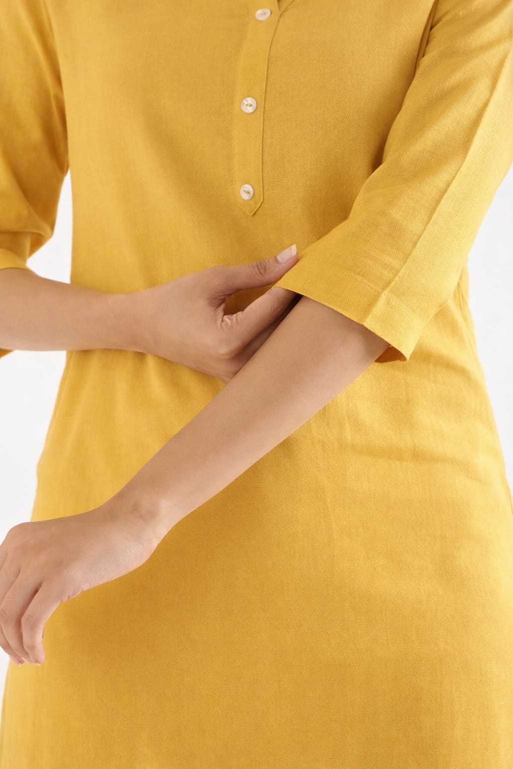 Women Yellow AIRY Linen Long Kurta