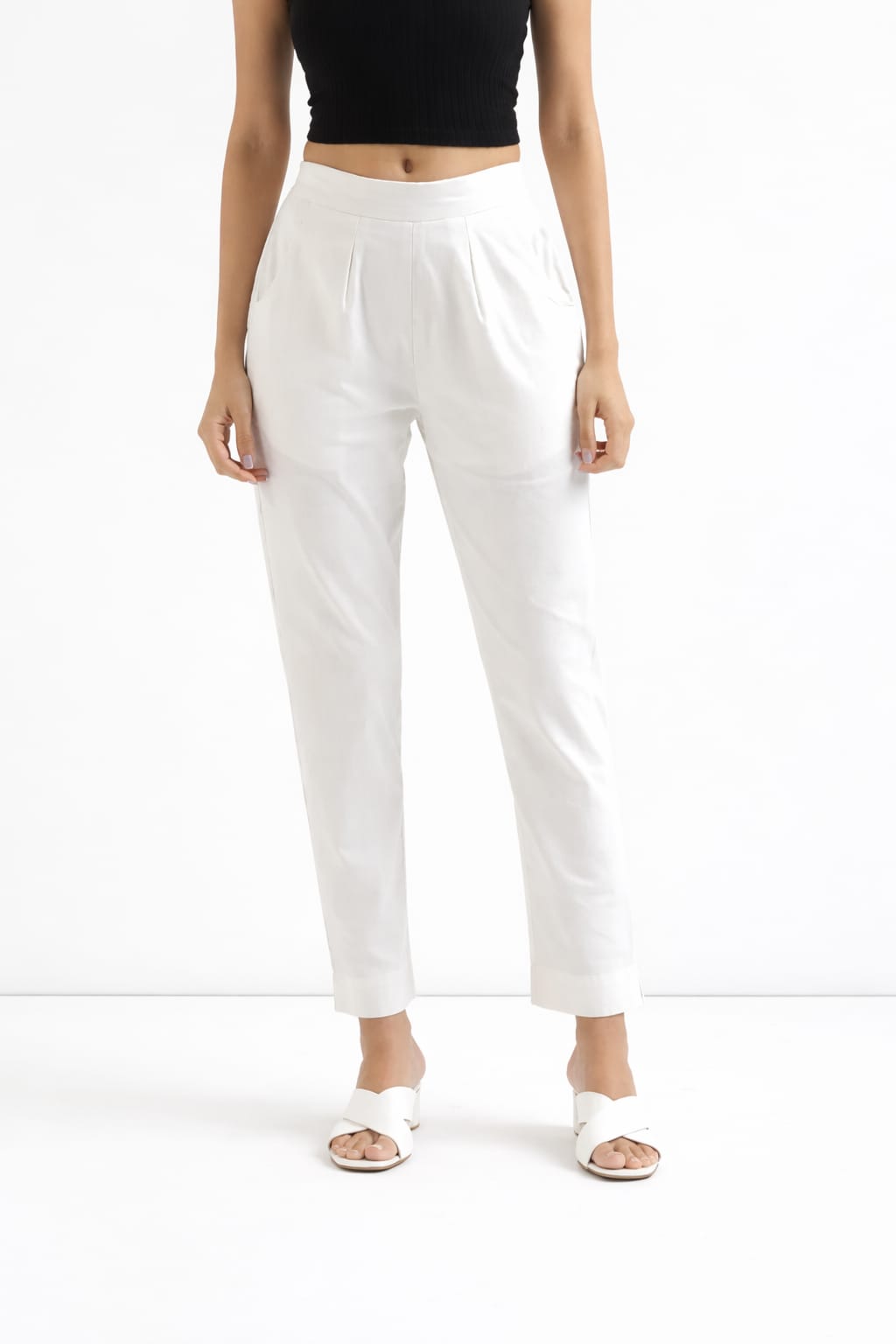 Women Brown Cotton Straight Pant