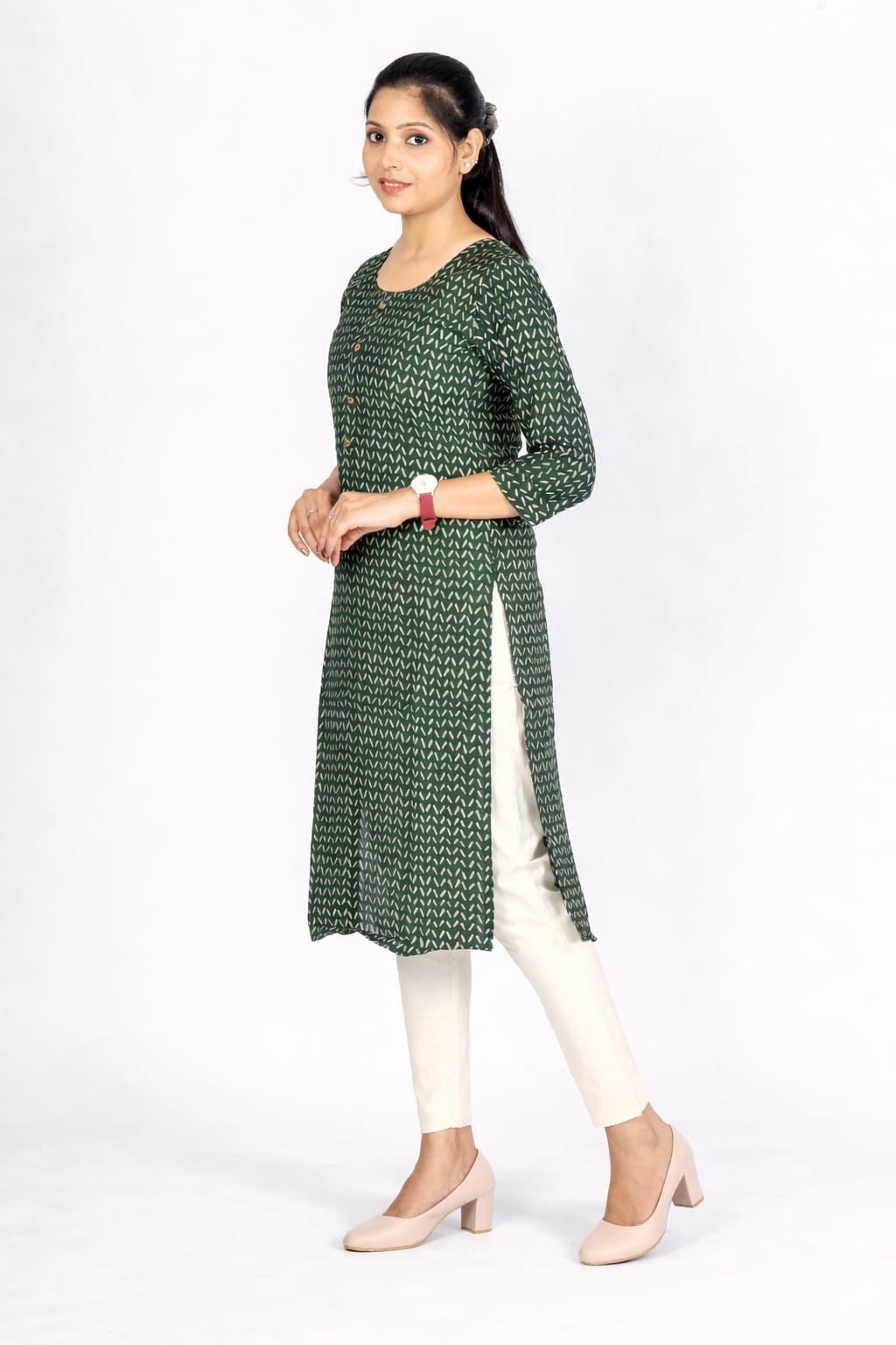 Women Grey Cotton Lycra Pant