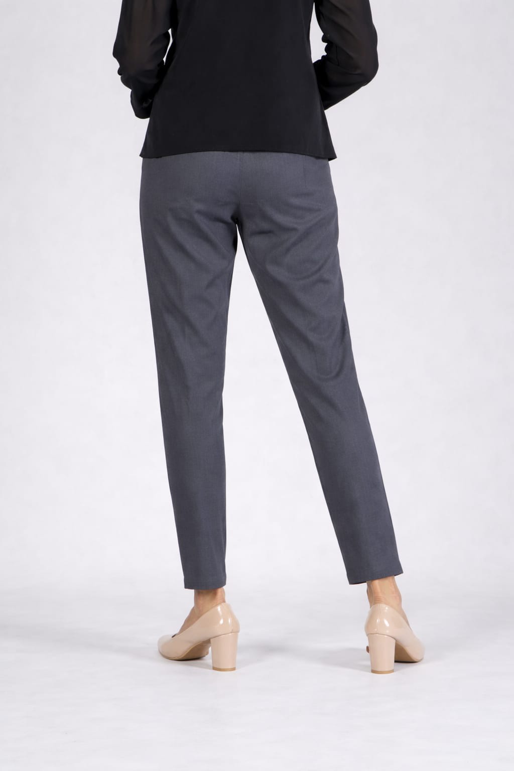 Women Grey Cotton Lycra Pant