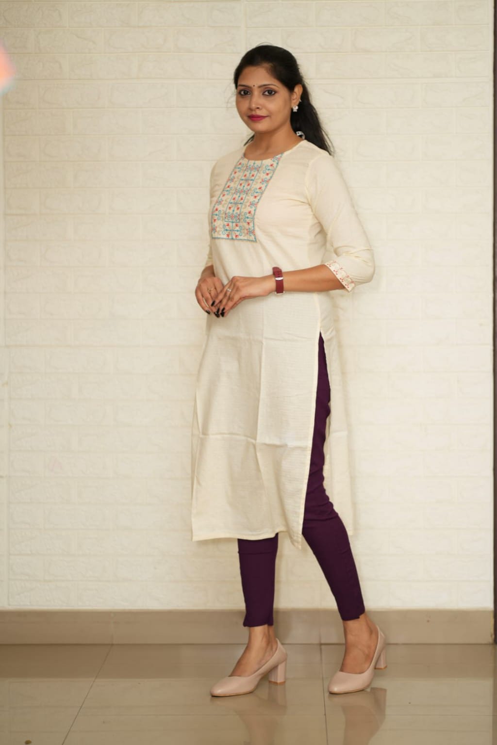 Women Grey Cotton Lycra Pant