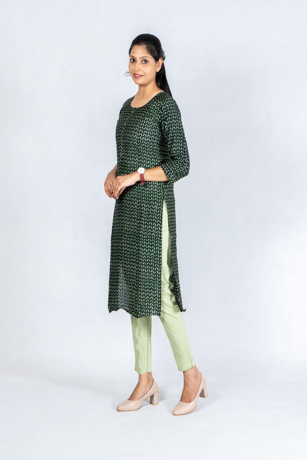 Women Grey Cotton Lycra Pant