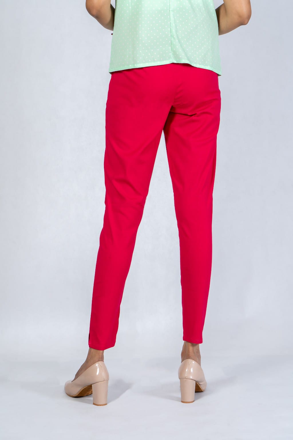 Women Grey Cotton Lycra Pant