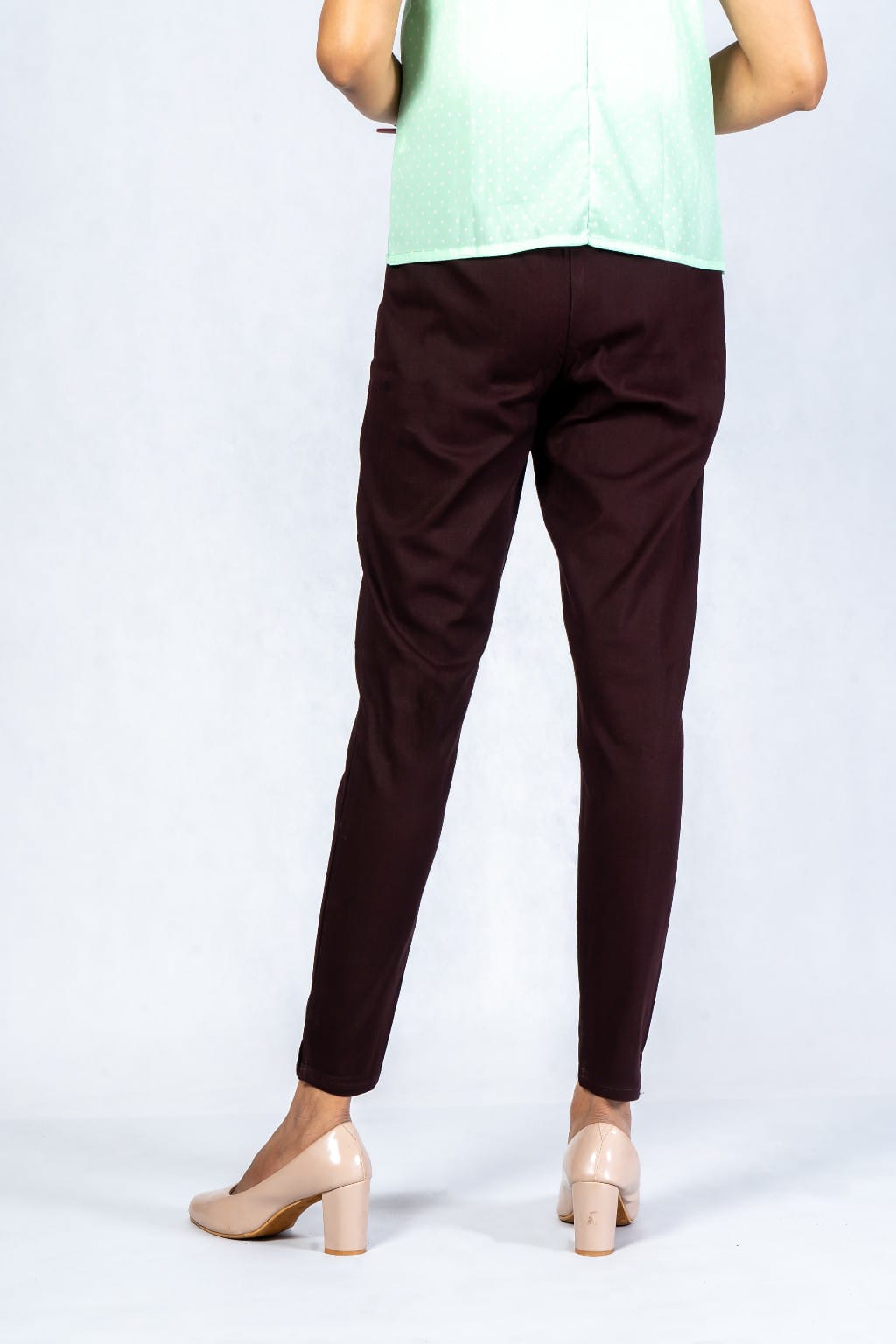 Women Grey Cotton Lycra Pant