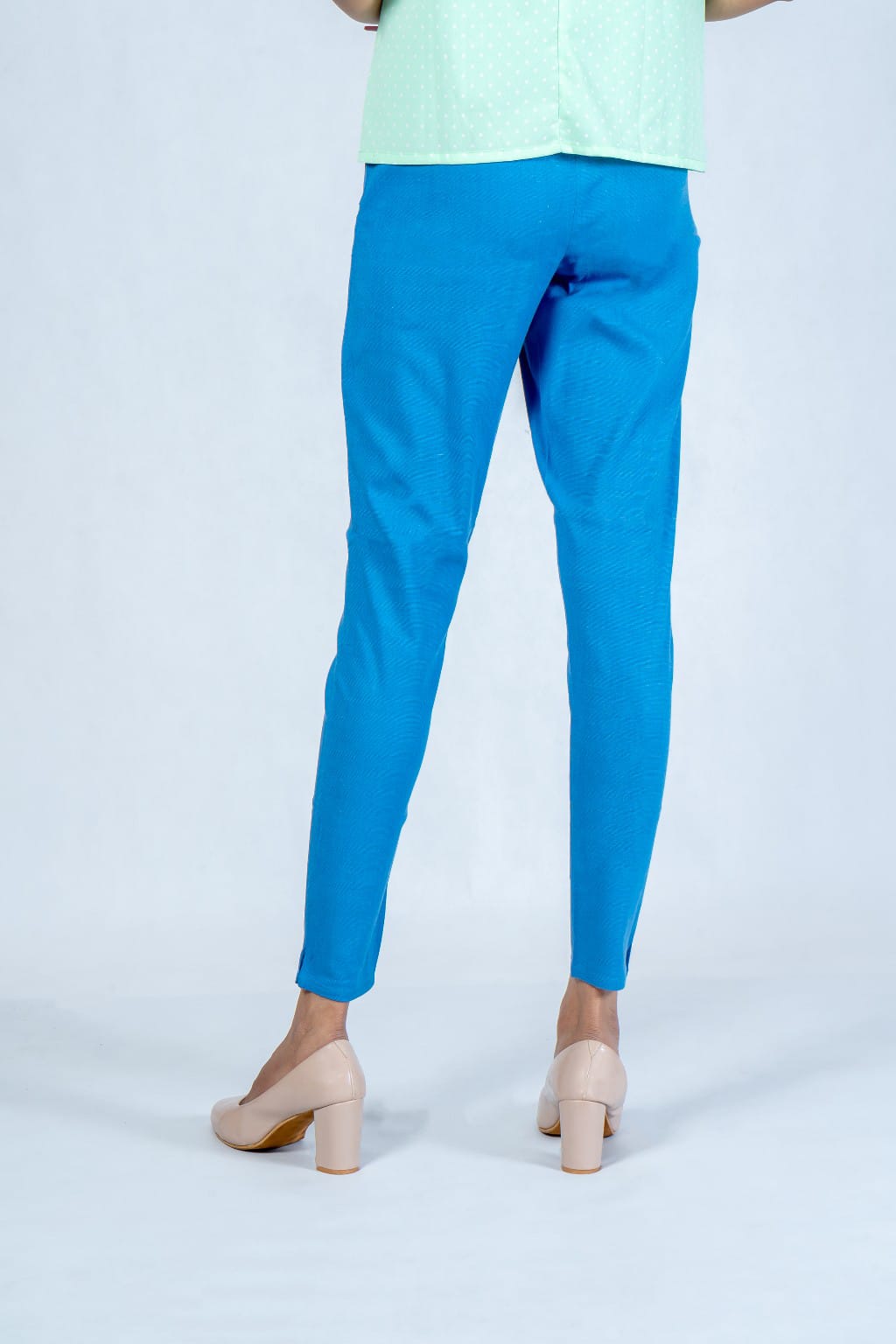 Women Grey Cotton Lycra Pant