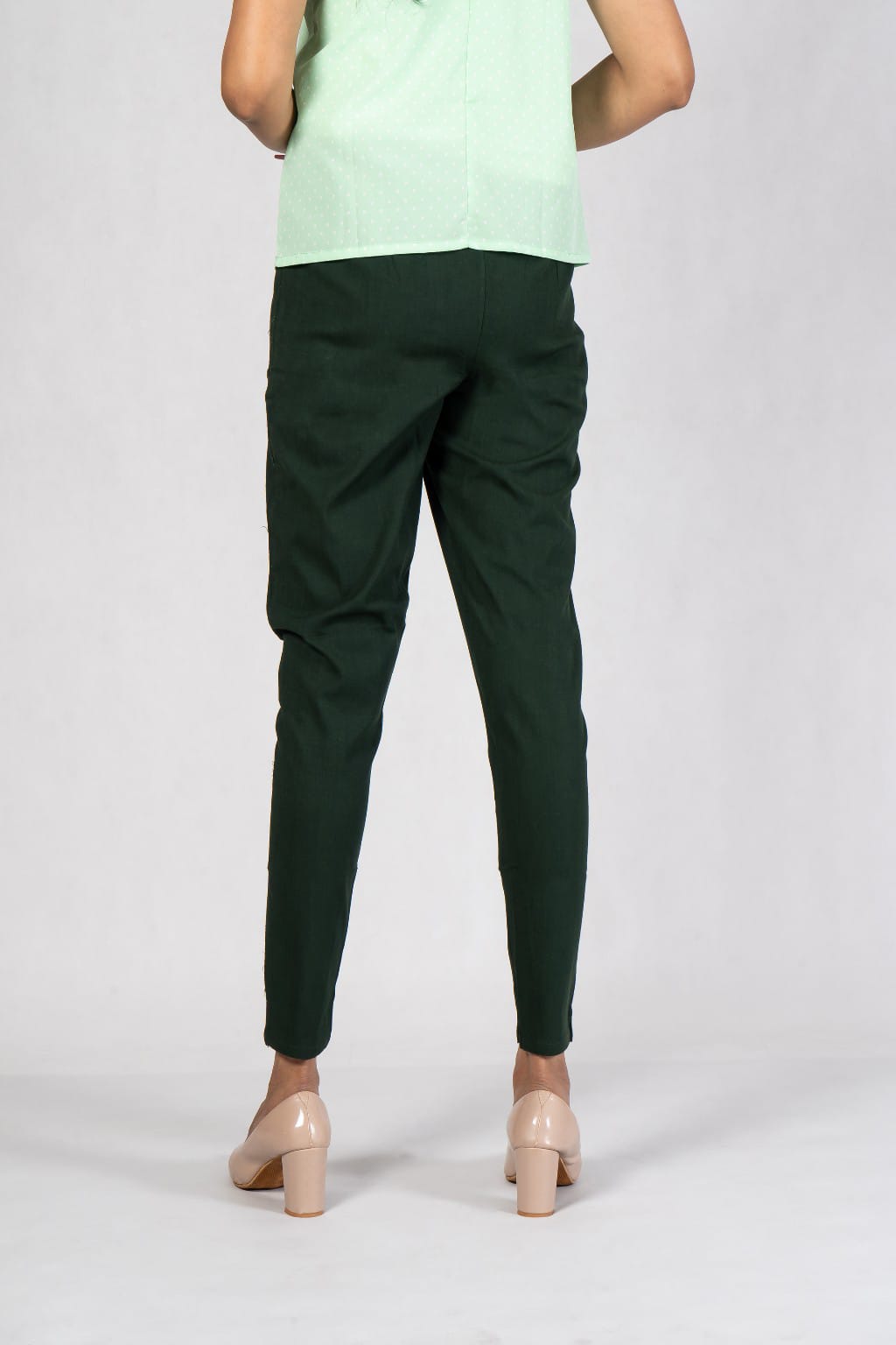 Women Grey Cotton Lycra Pant