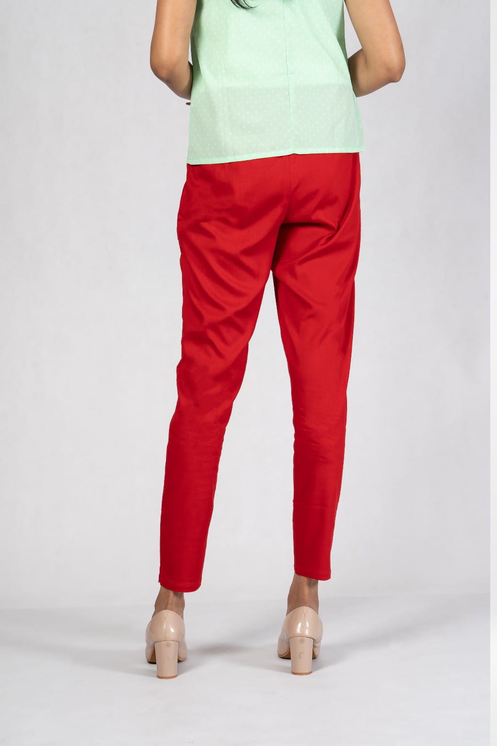 Women Grey Cotton Lycra Pant