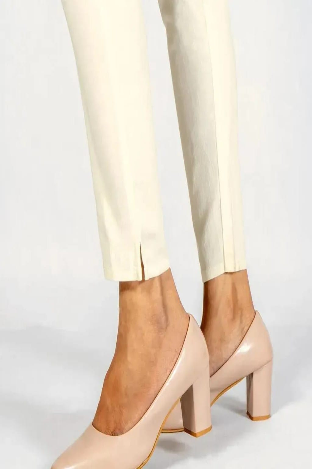 Women Grey Cotton Lycra Pant