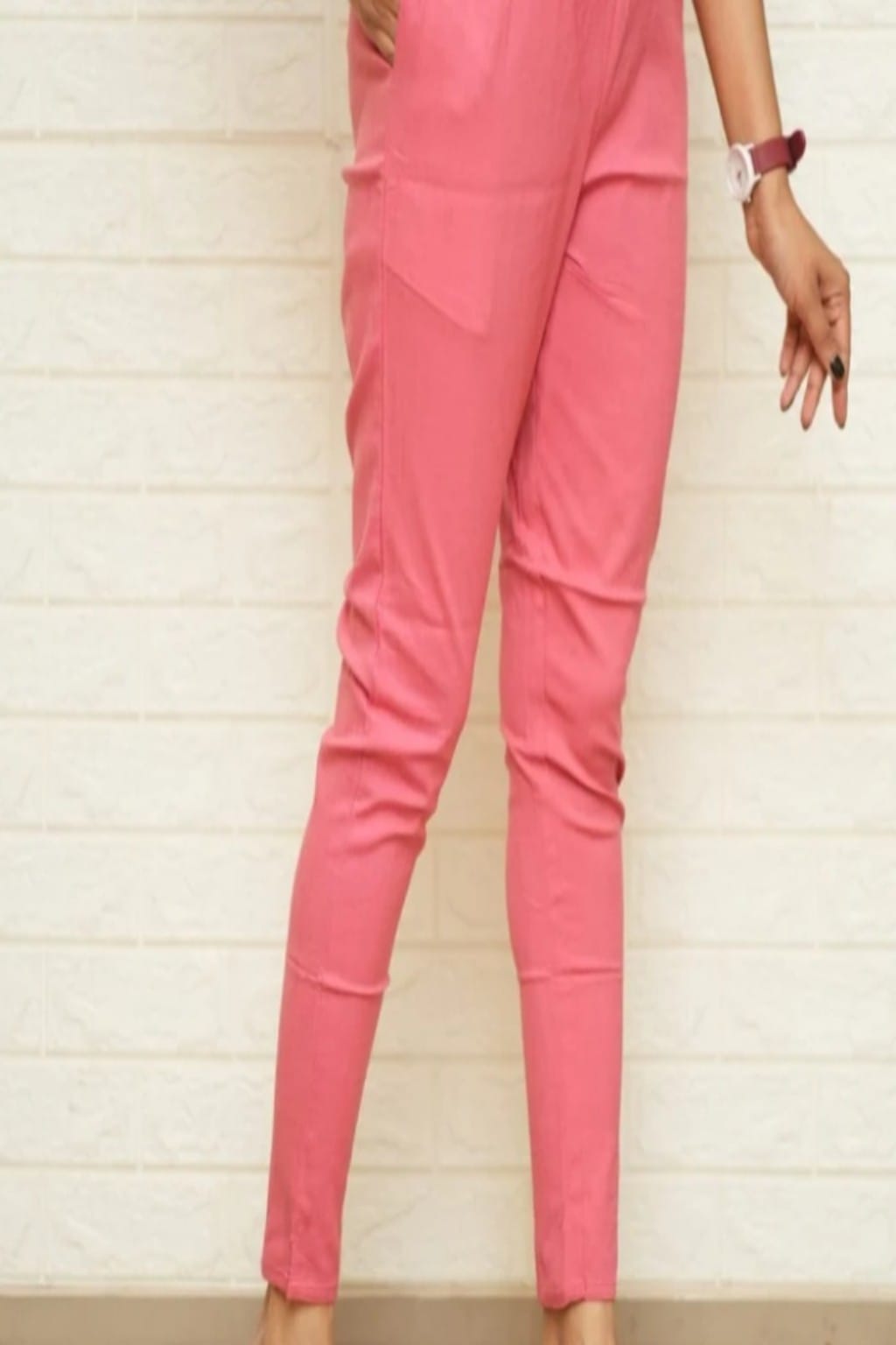 Women Grey Cotton Lycra Pant