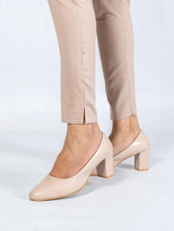 Straight Cotton Pants – Biscuit Colour