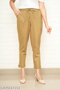 Women Dark Chiku Cotton Pant