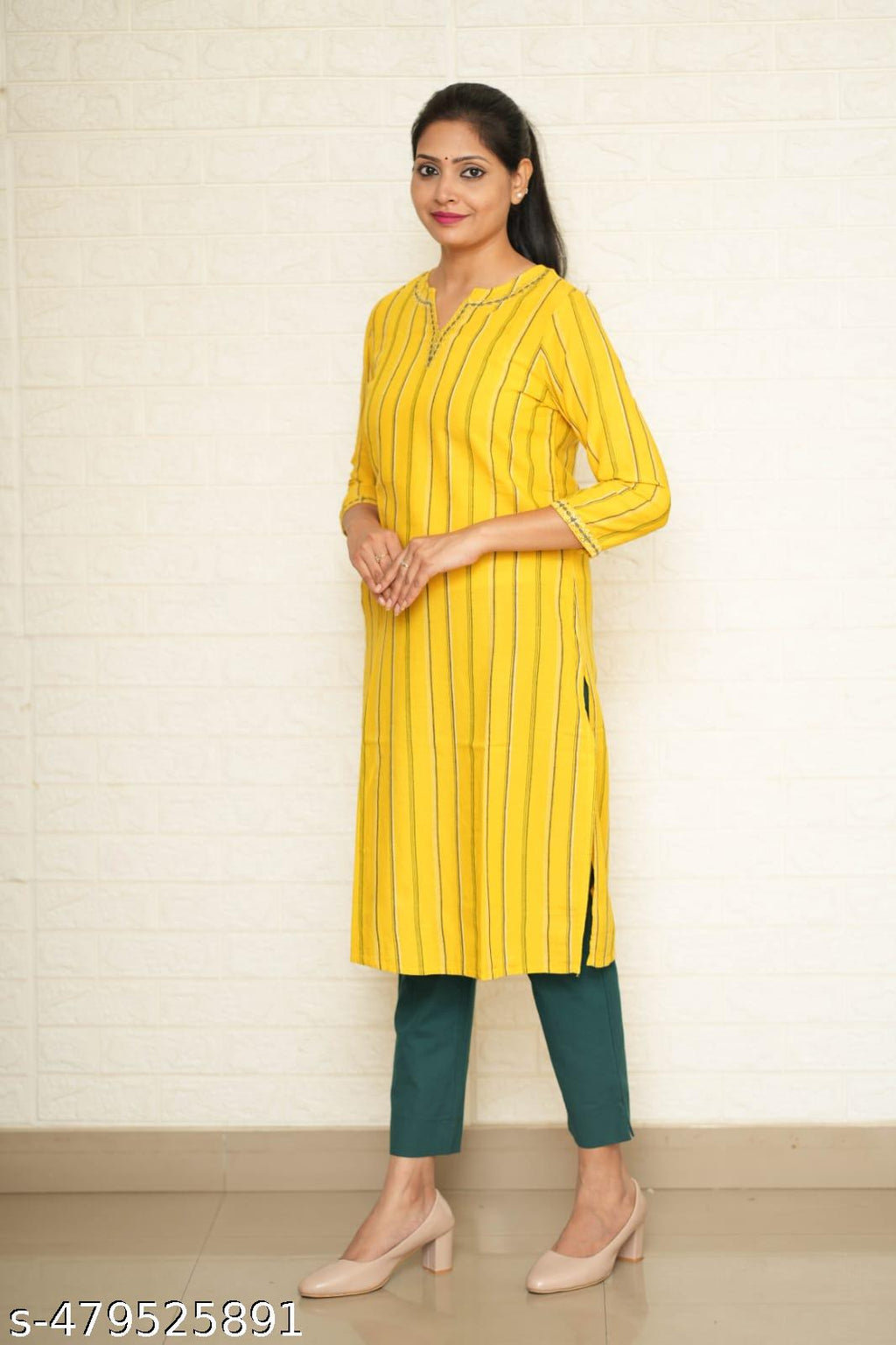 Women Bottle Green Cotton Pant